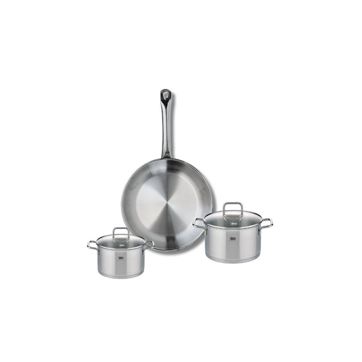 ELO Ensemble de 1 Poêle de cuisson 24 cm et 2 faitouts 12 et 14 cm Elo Profi Citrin