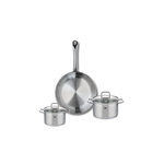 ELO Ensemble de 1 Poêle de cuisson 24 cm et 2 faitouts 12 et 14 cm Elo Profi Citrin