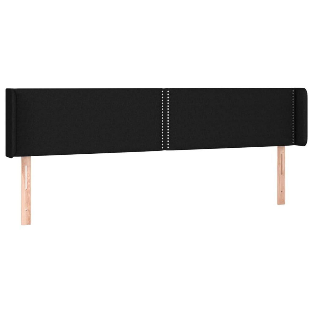 VIDAXL Tete de lit avec oreilles Noir 203x16x78/88 cm Tissu