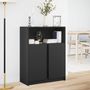 Voir la diapositive 4 : VIDAXL Buffet avec LED noir 77x34x100 cm bois d'ingenierie