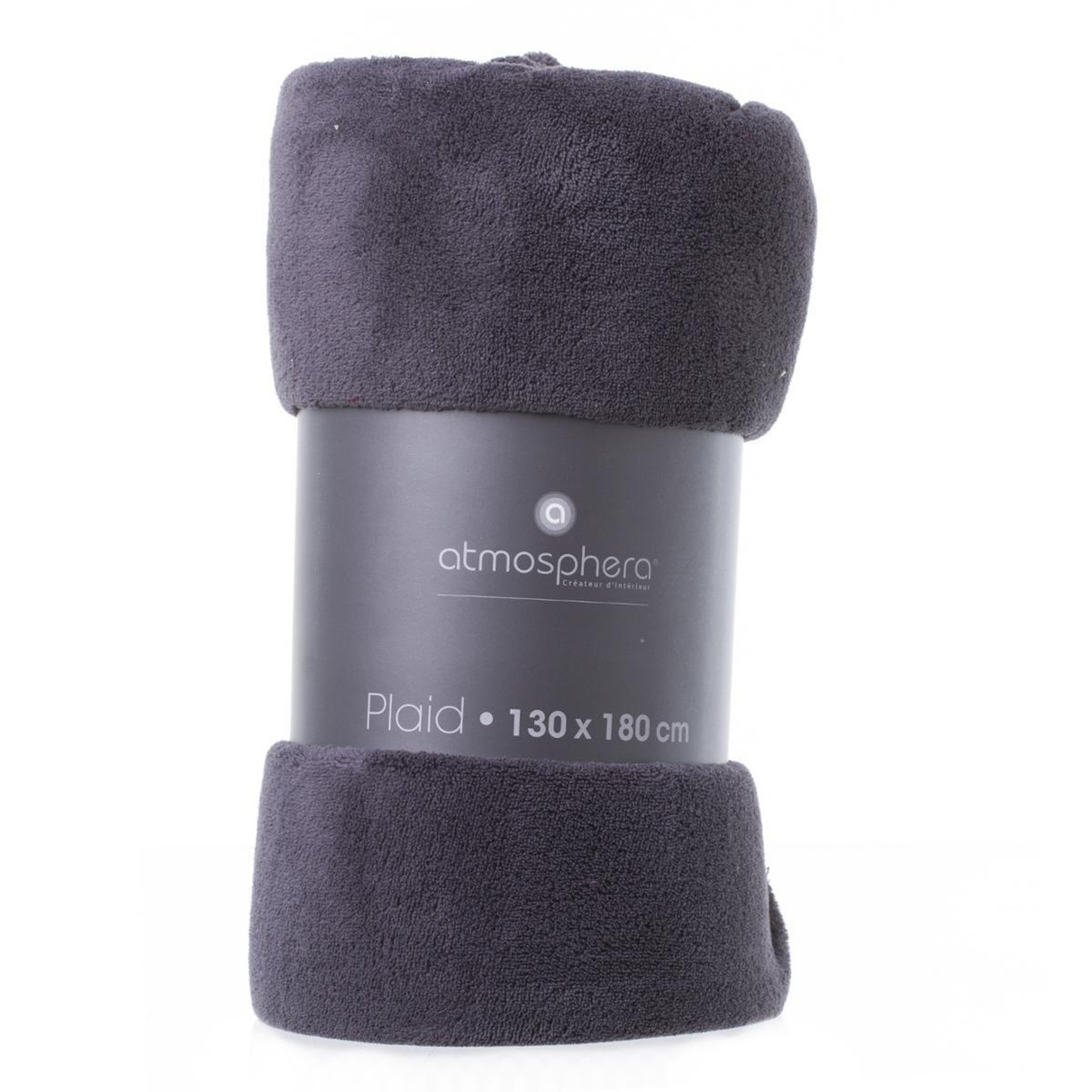 Voir la diapositive 4 : ATMOSPHERA Plaid  Microfibre  130x180cm Gris Foncé