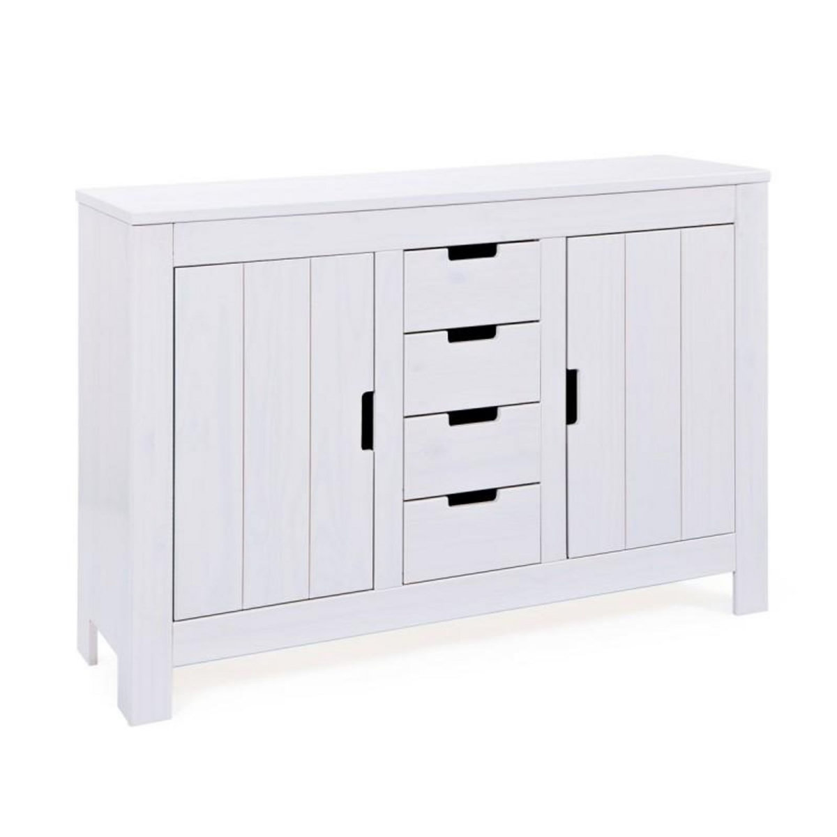 Paris Prix Commode 4 Tiroirs en Bois  Home  139cm Blanc