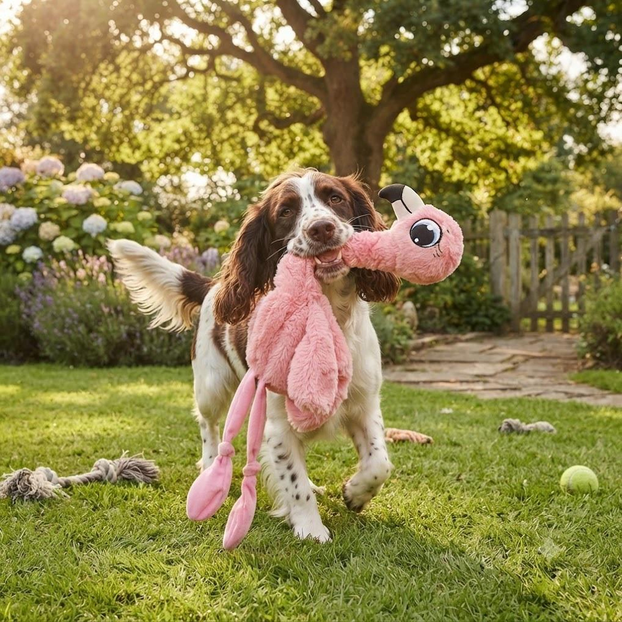Voir la diapositive 4 : Eden Peluche flamant rose grand yeux pour chien