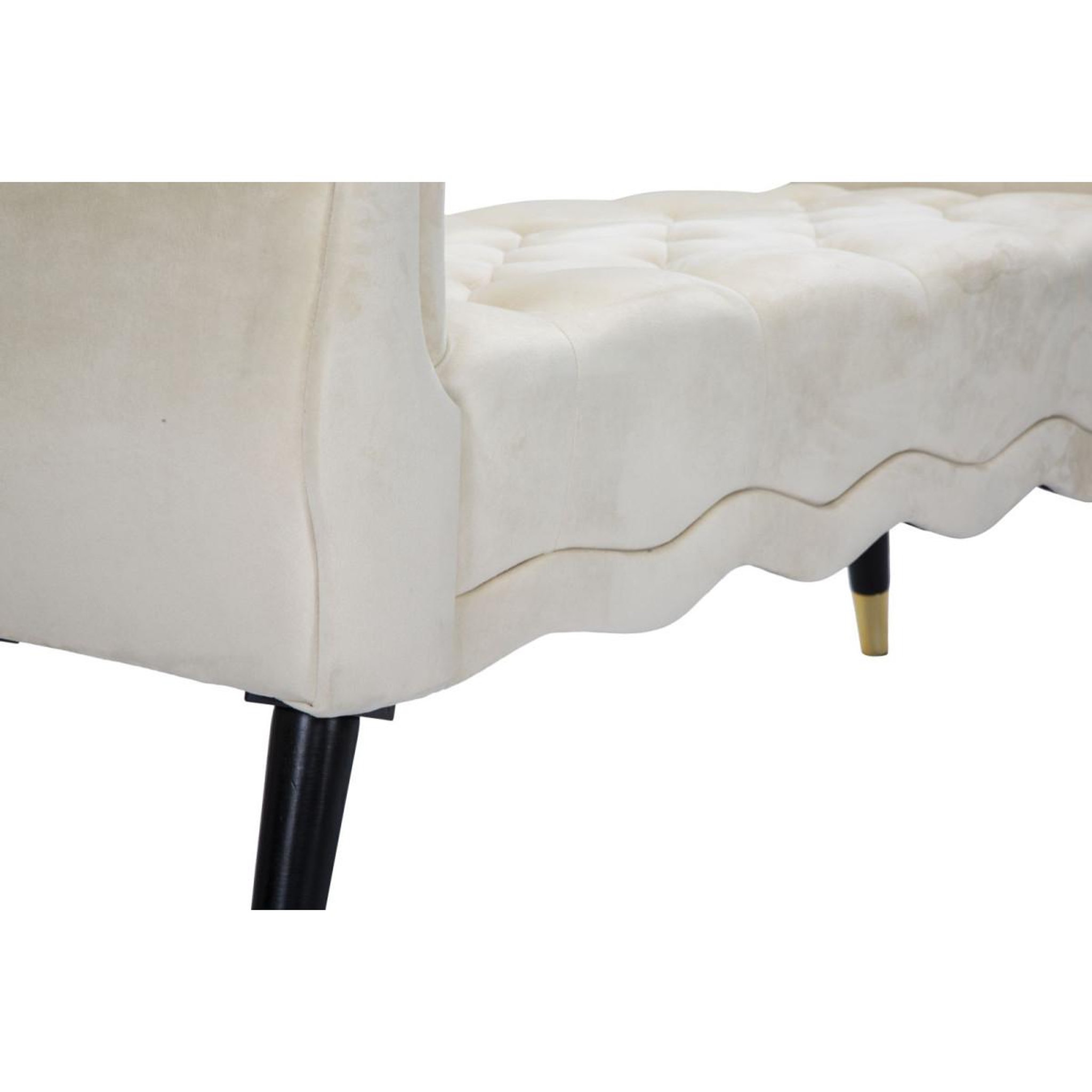 Voir la diapositive 6 : Paris Prix Banquette en velours  paris  120cm crème