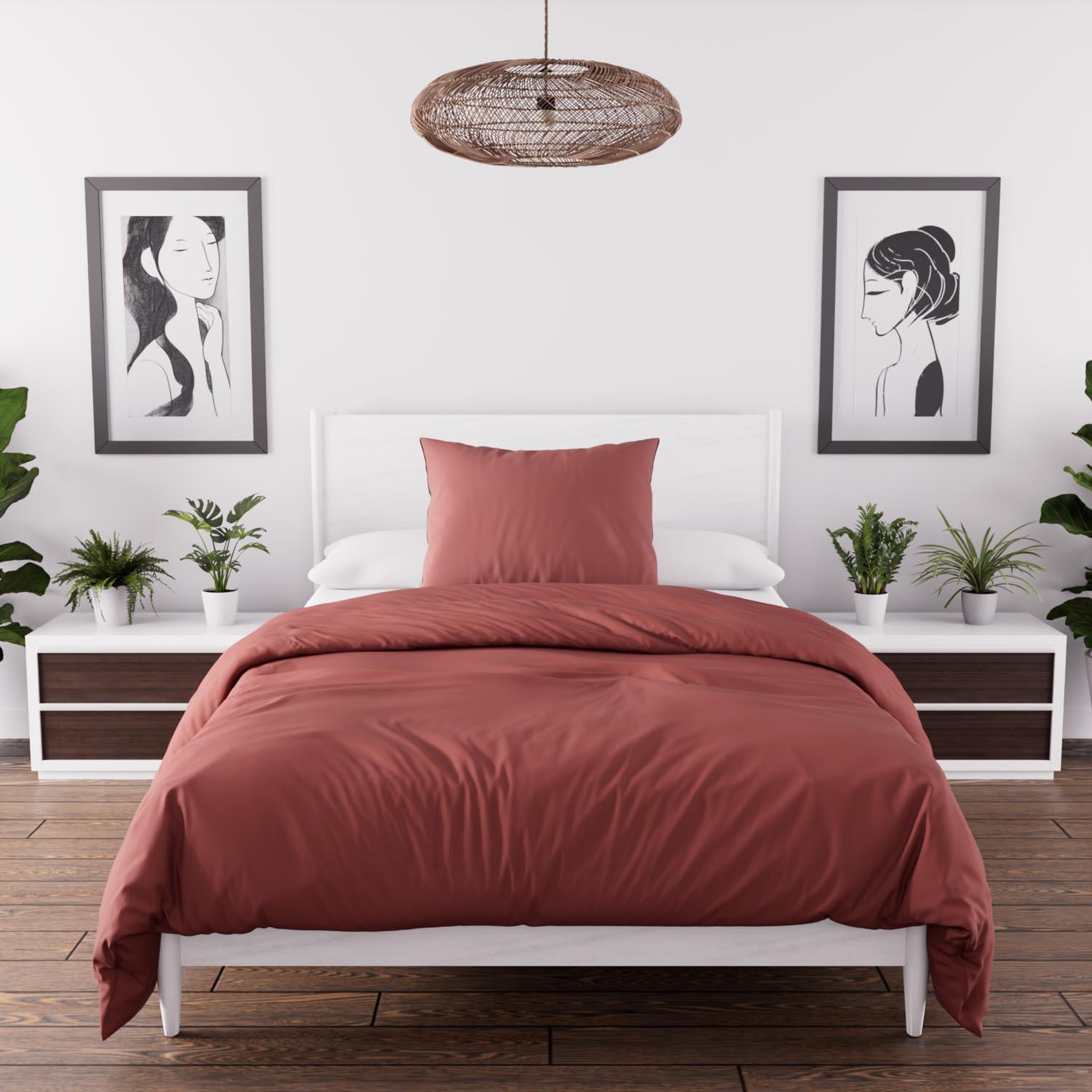 Voir la diapositive 1 : Intemporel Parure housse de couette en microfibre lavée BOHEME, par Soleil d'Ocre