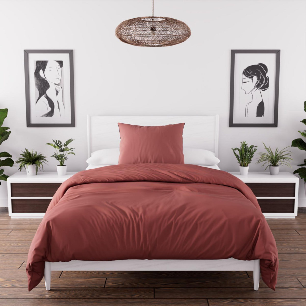 Intemporel Parure housse de couette en microfibre lavée BOHEME, par Soleil d'Ocre