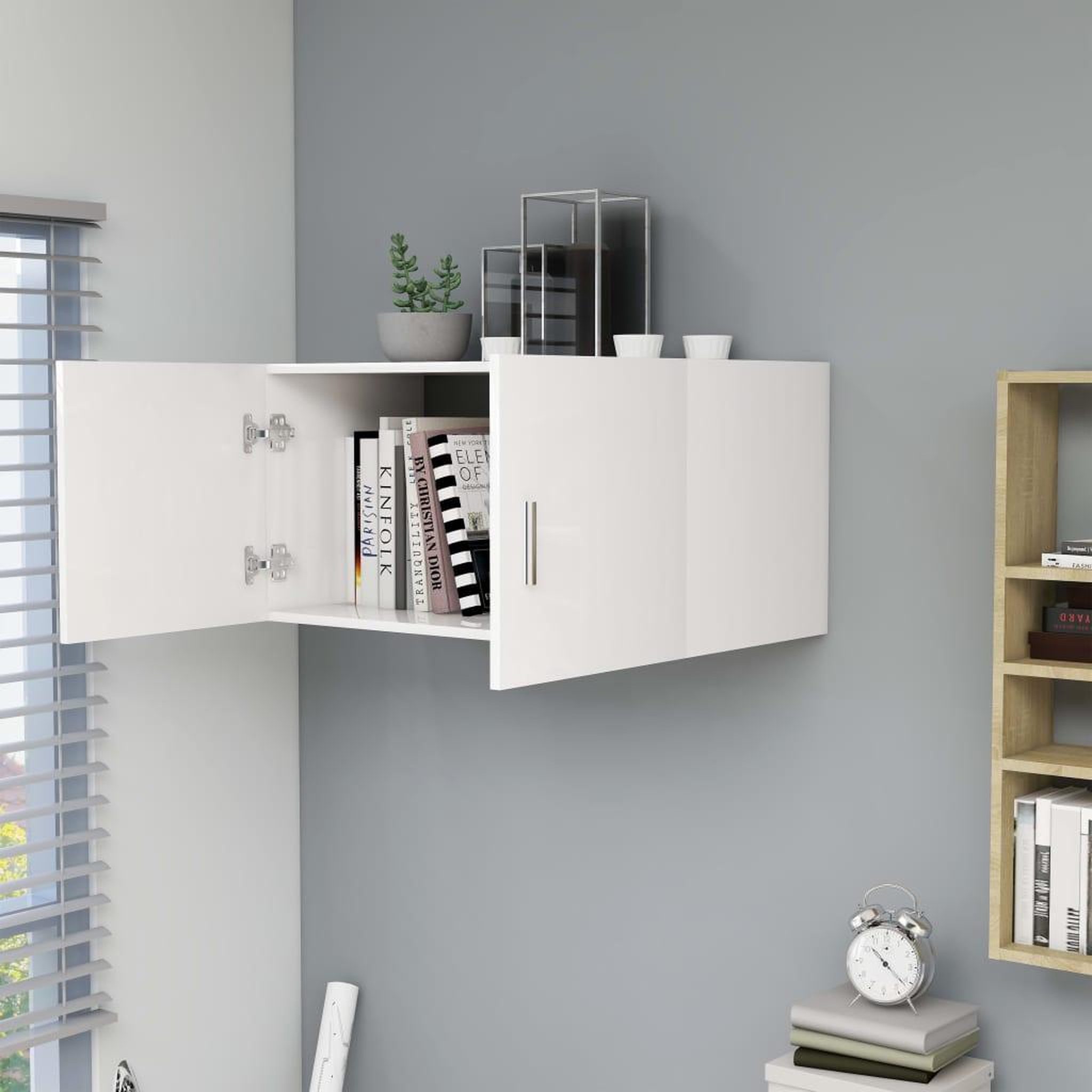 Voir la diapositive 3 : VIDAXL Armoire murale Blanc 80x39x40 cm Bois d'ingenierie