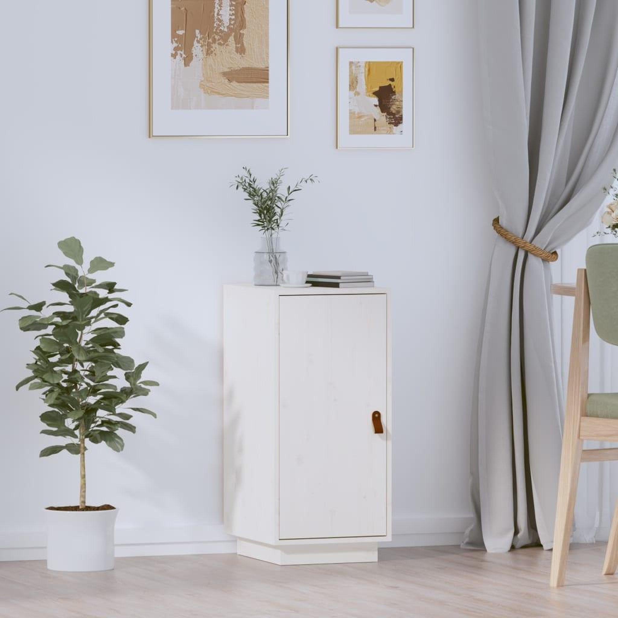 Voir la diapositive 1 : VIDAXL Buffet Blanc 34x40x75 cm Bois massif de pin