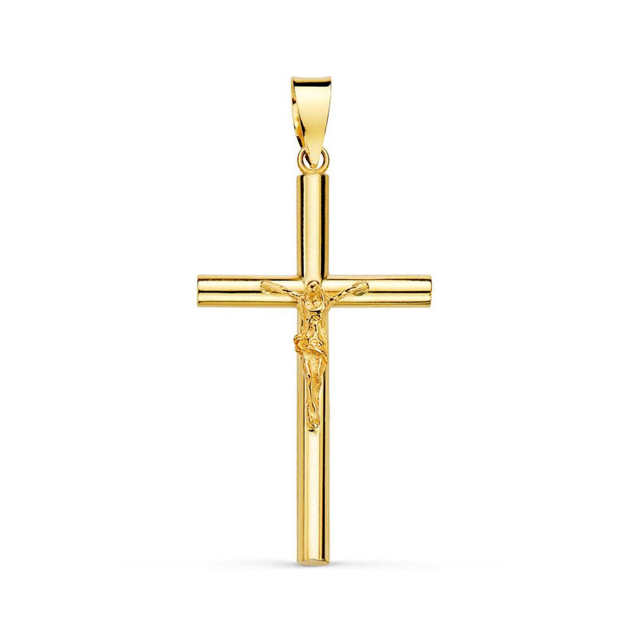 L'ATELIER D'AZUR Pendentif  - Médaille Christ sur la Croix Or 18 Carats 750 Jaune - Chaines Offertes