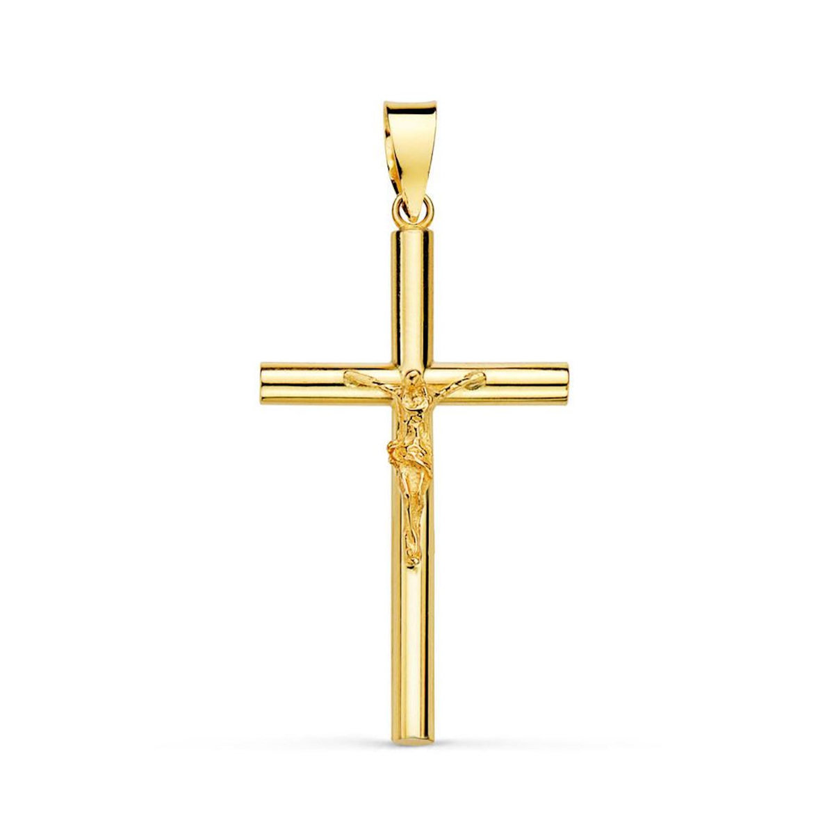 L'ATELIER D'AZUR Pendentif  - Médaille Christ sur la Croix Or 18 Carats 750 Jaune - Chaines Offertes