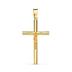 L'ATELIER D'AZUR Pendentif  - Médaille Christ sur la Croix Or 18 Carats 750 Jaune - Chaines Offertes