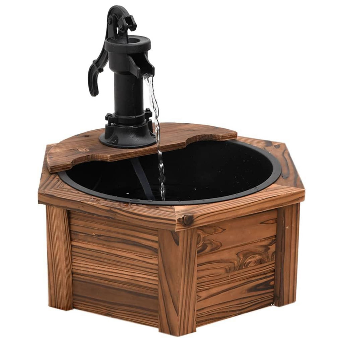VIDAXL Fontaine a eau avec pompe 57x57x53 cm Bois de sapin massif