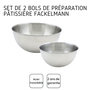 Voir la diapositive 4 : Fackelmann Set de 2 bols à mixer en inox 20,5 et 25 cm Fackelmann Basic