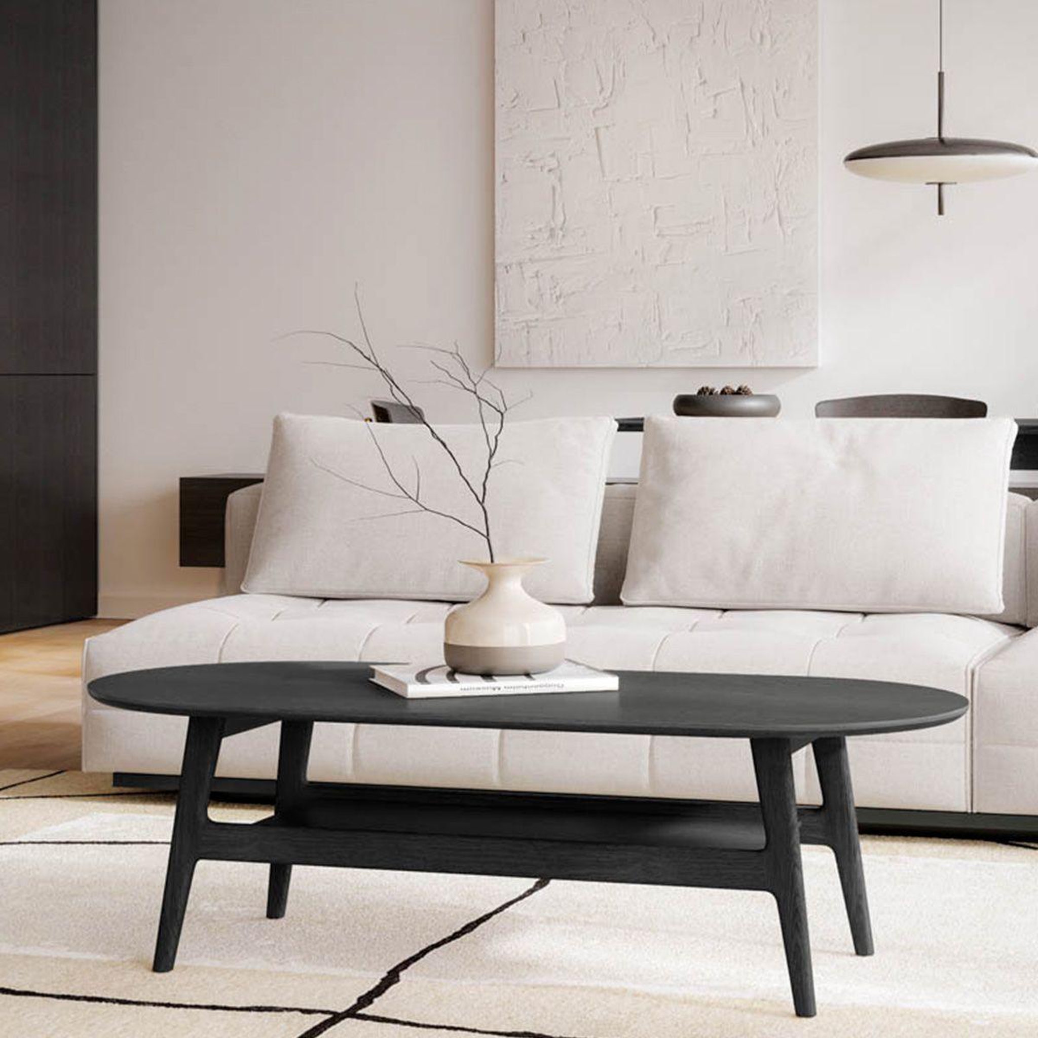 Voir la diapositive 3 : Paris Prix Table basse en bois  courbée  130cm noir