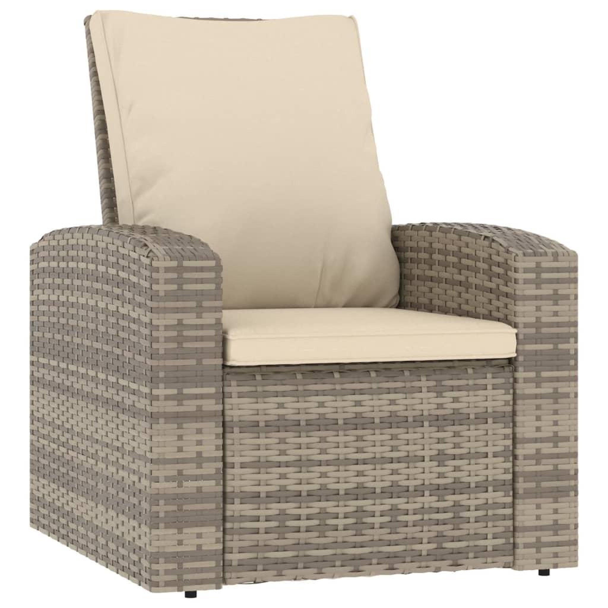 Voir la diapositive 2 : VIDAXL Fauteuil inclinable de jardin avec coussins marron clair rotin