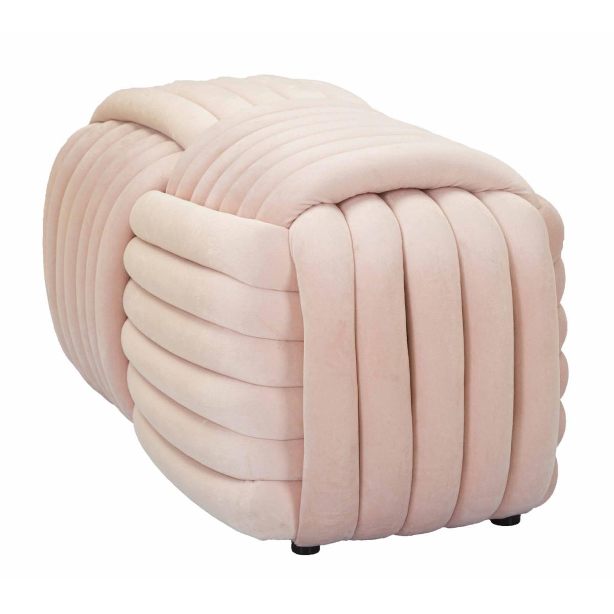 Voir la diapositive 3 : Paris Prix Banc design en velours  softy  90cm rose