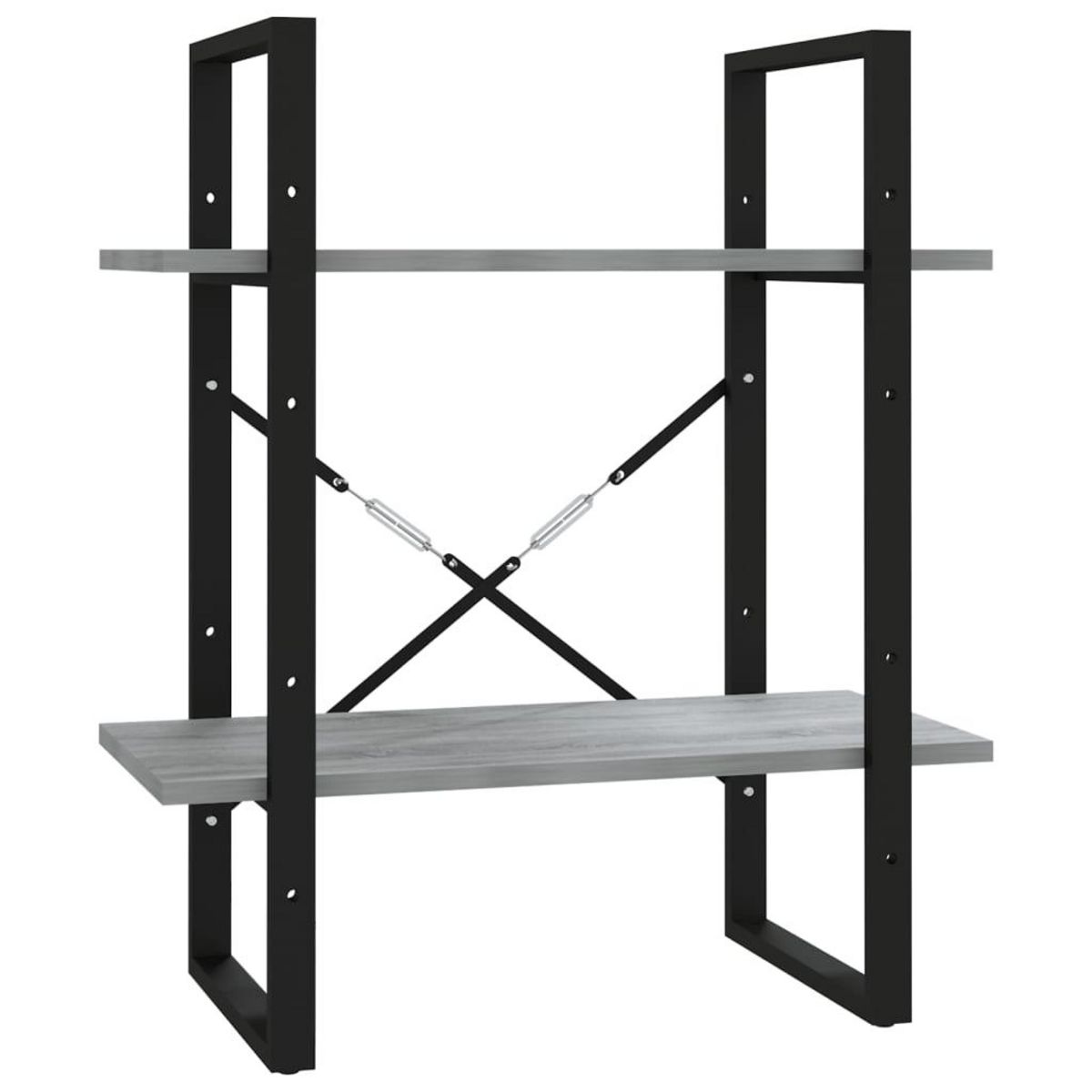 VIDAXL Bibliotheque 2 niveaux Sonoma gris 60x30x70cm Bois d'ingenierie