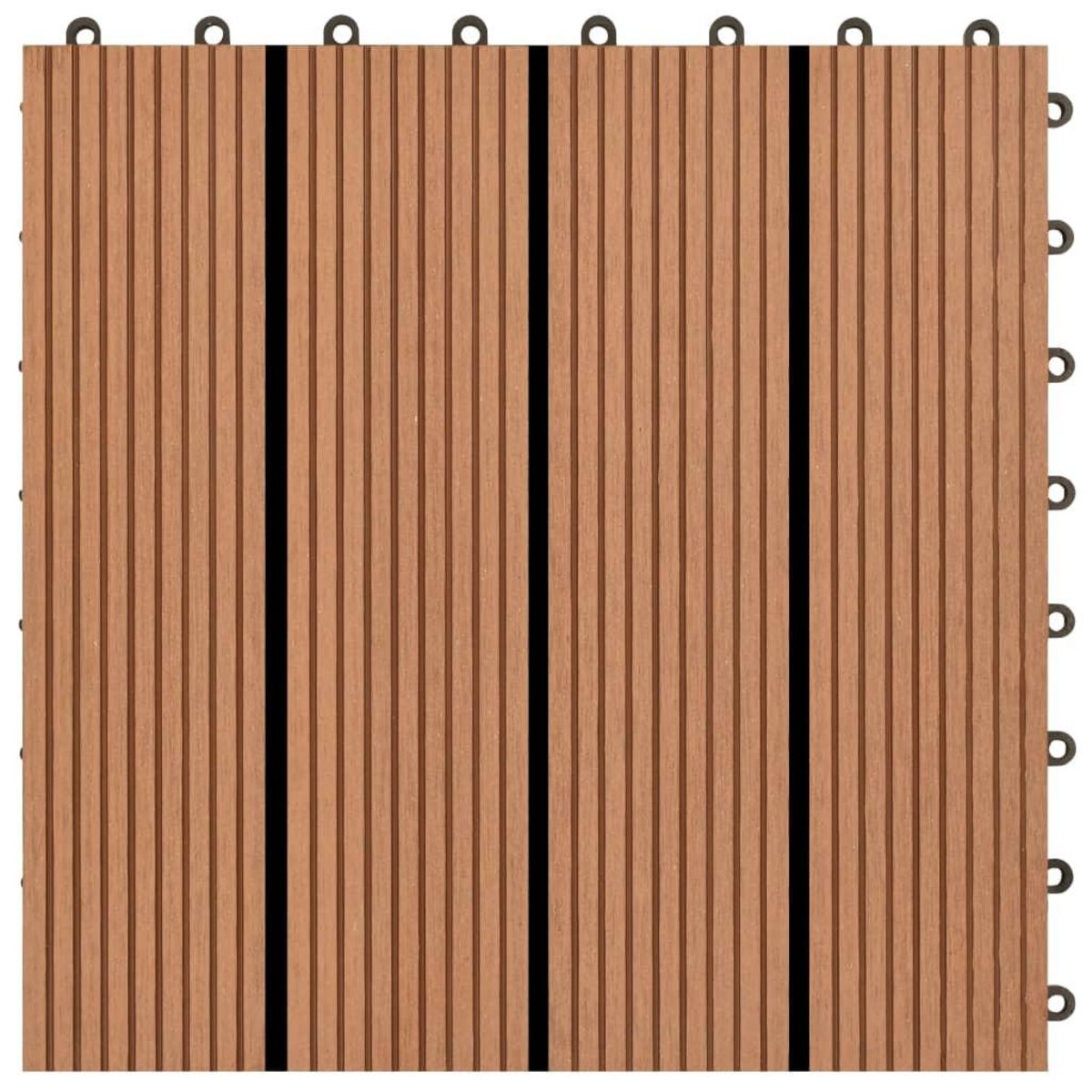 VIDAXL Carreau de terrasse 22 pcs 30 x 30 cm 2 m^2 WPC Marron