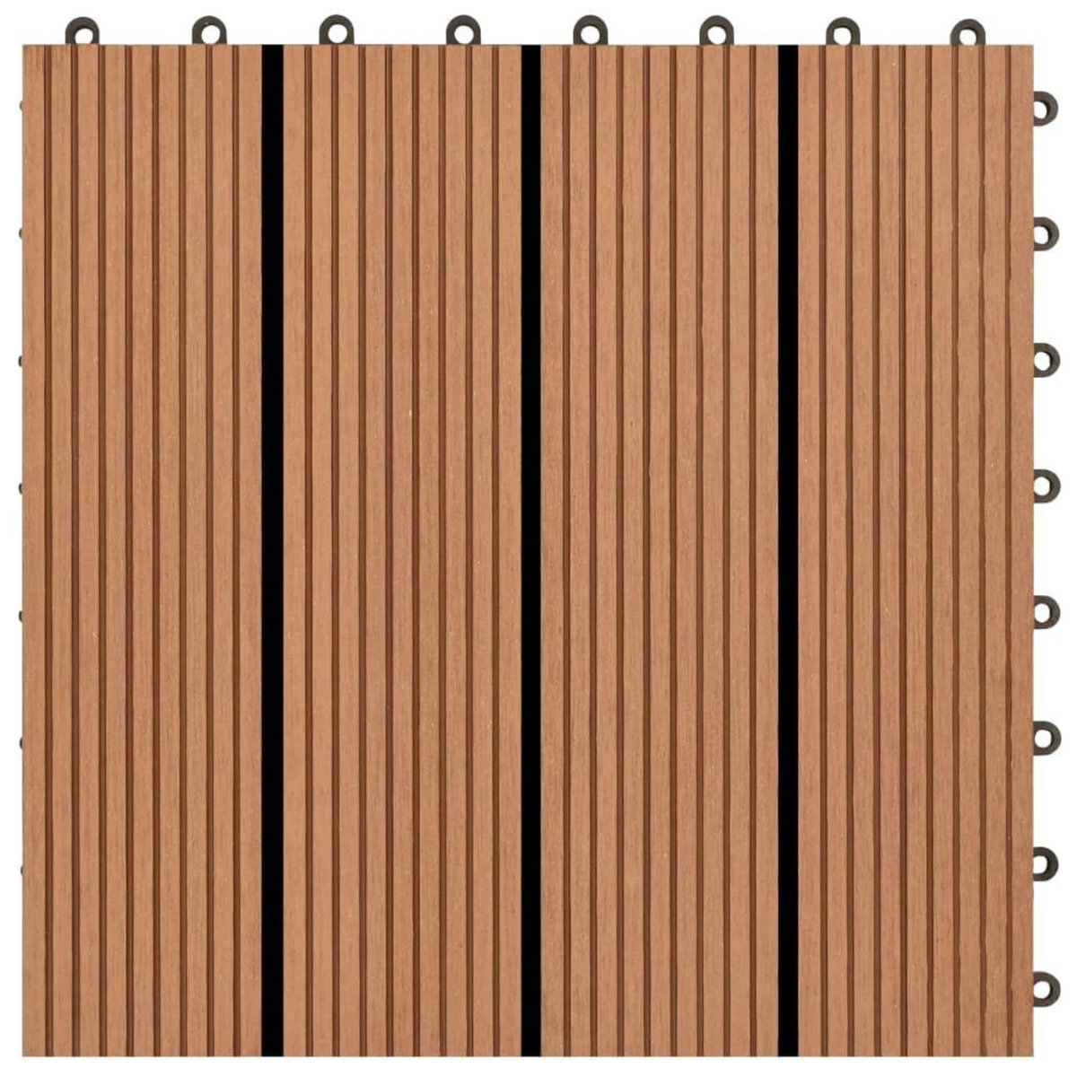 VIDAXL Carreau de terrasse 22 pcs 30 x 30 cm 2 m^2 WPC Marron