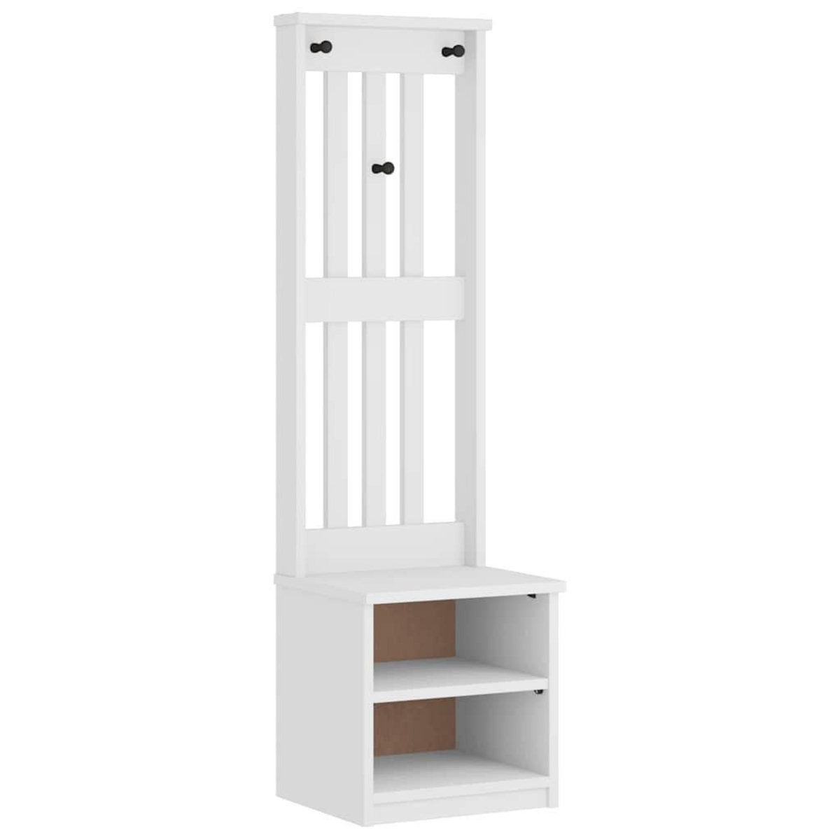 VIDAXL Portemanteau SANDENS blanc 45x40x159,5 cm bois massif pin