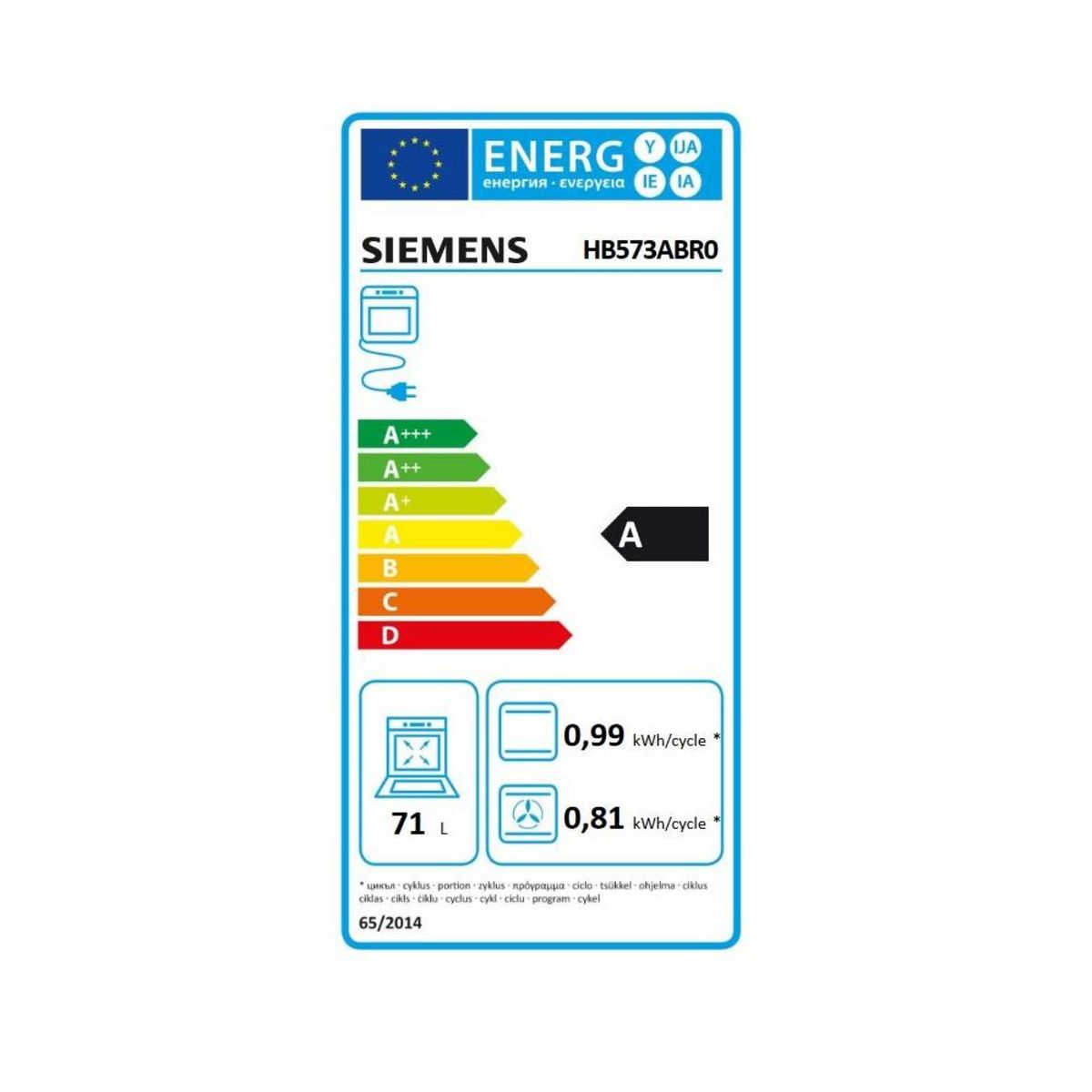 Siemens Four combiné mo intégrable 71l a pyrolyse inox/noir - hb573abr0