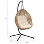 Voir la diapositive 4 : ID MARKET Fauteuil lune suspendu ajouré effet rotin avec coussin écru