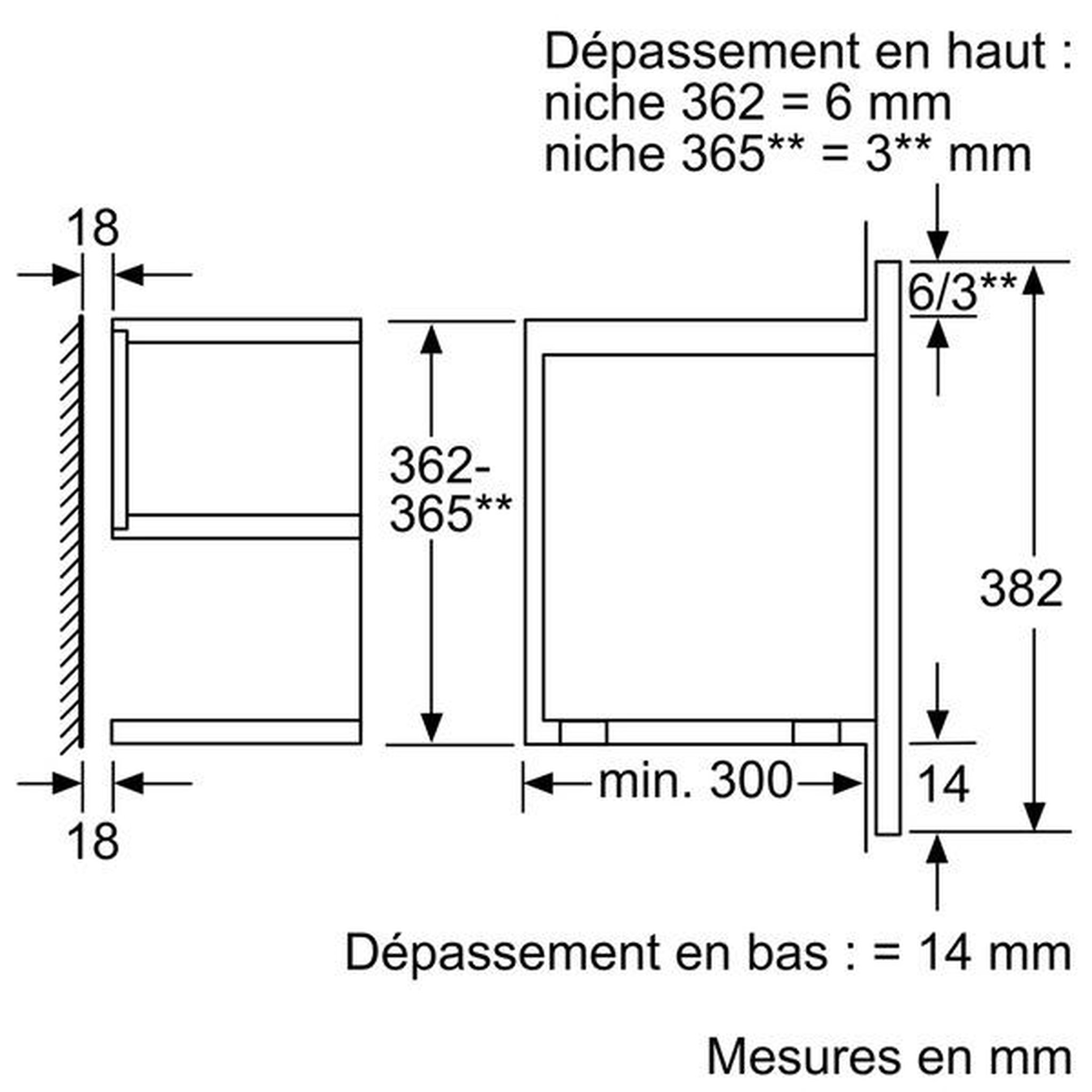 Voir la diapositive 3 : Siemens Micro-ondes encastrable 21l 900w inox/noir - bf634lgs1