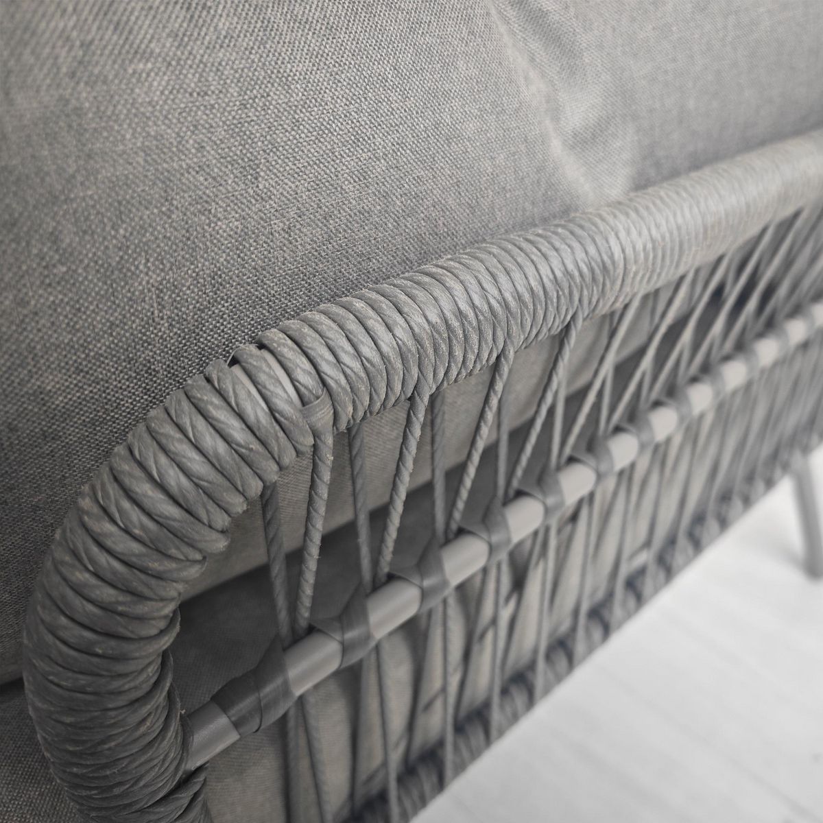 OUTSUNNY Salon de jardin d'angle 4 pers. style colonial table basse coussins grand confort inclus résine tressée gris