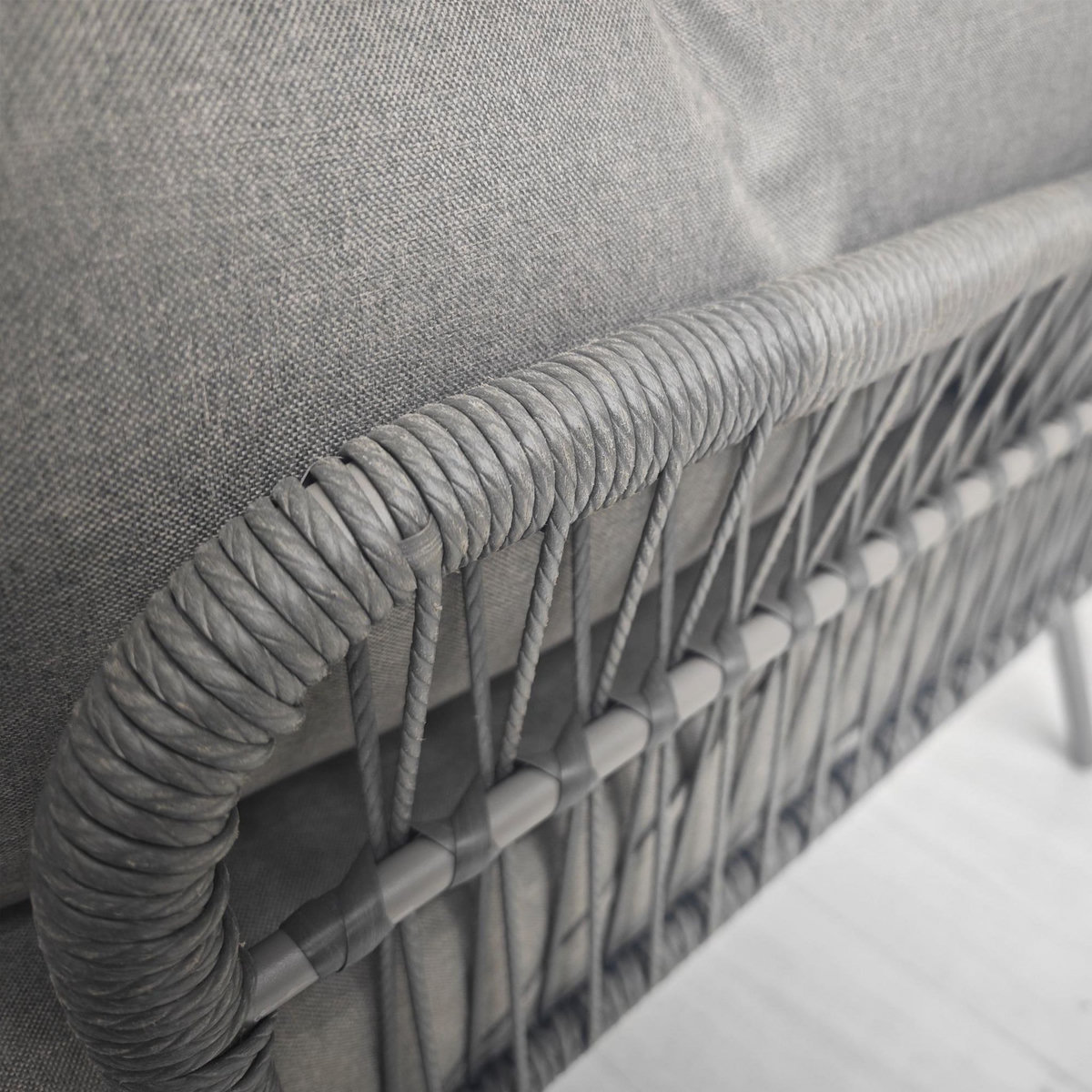 OUTSUNNY Salon de jardin d'angle 4 pers. style colonial table basse coussins grand confort inclus résine tressée gris