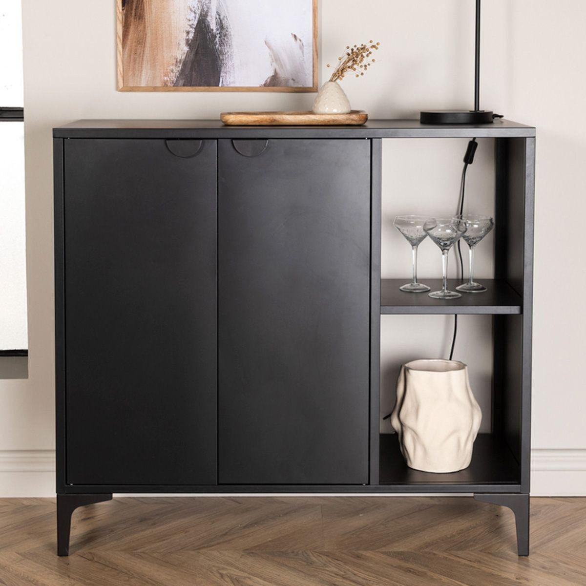 Paris Prix Buffet Design 2 Portes  Piring  110cm Noir