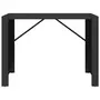 VIDAXL Table de bar et dessus en verre noir 145x80x110 cm poly rotin