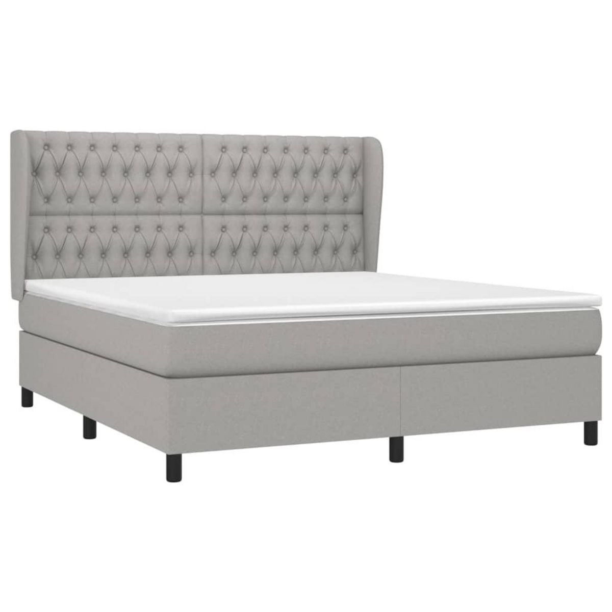 VIDAXL Sommier a lattes de lit avec matelas Gris clair 180x200cm Tissu