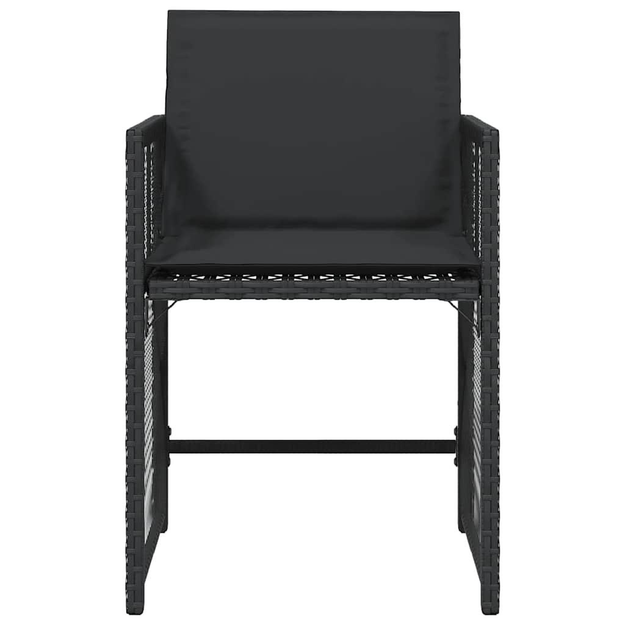 Voir la diapositive 5 : VIDAXL Chaises de jardin lot de 4 avec coussins noir resine tressee