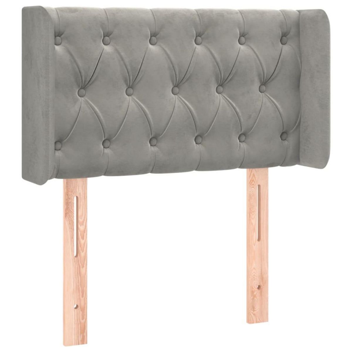 VIDAXL Tete de lit avec oreilles Gris clair 83x16x78/88 cm Velours