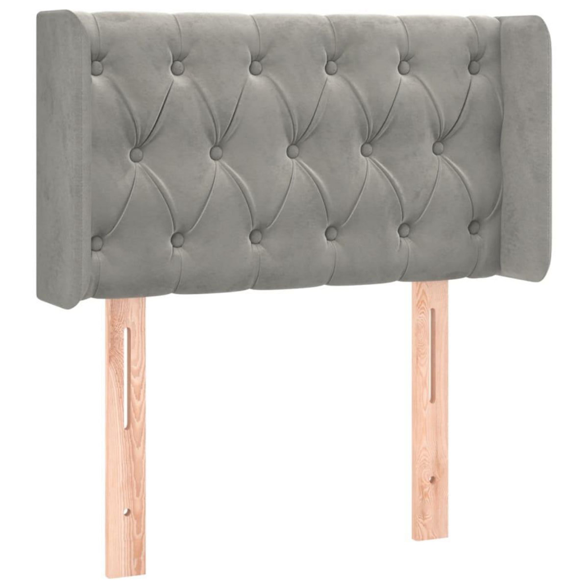 VIDAXL Tete de lit avec oreilles Gris clair 83x16x78/88 cm Velours