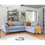 Voir la diapositive 1 : BEST MOBILIER Clever - canapé d'angle droit - 5 places - convertible avec coffre et têtières - en tissu