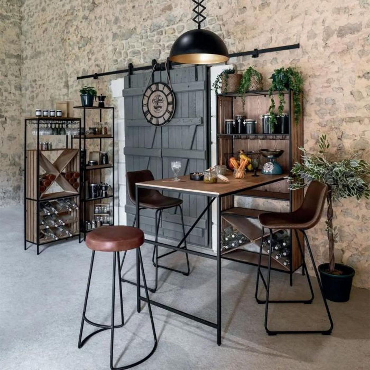 ATMOSPHERA Table de Bar & Buffet Design  Bakos  180cm Naturel