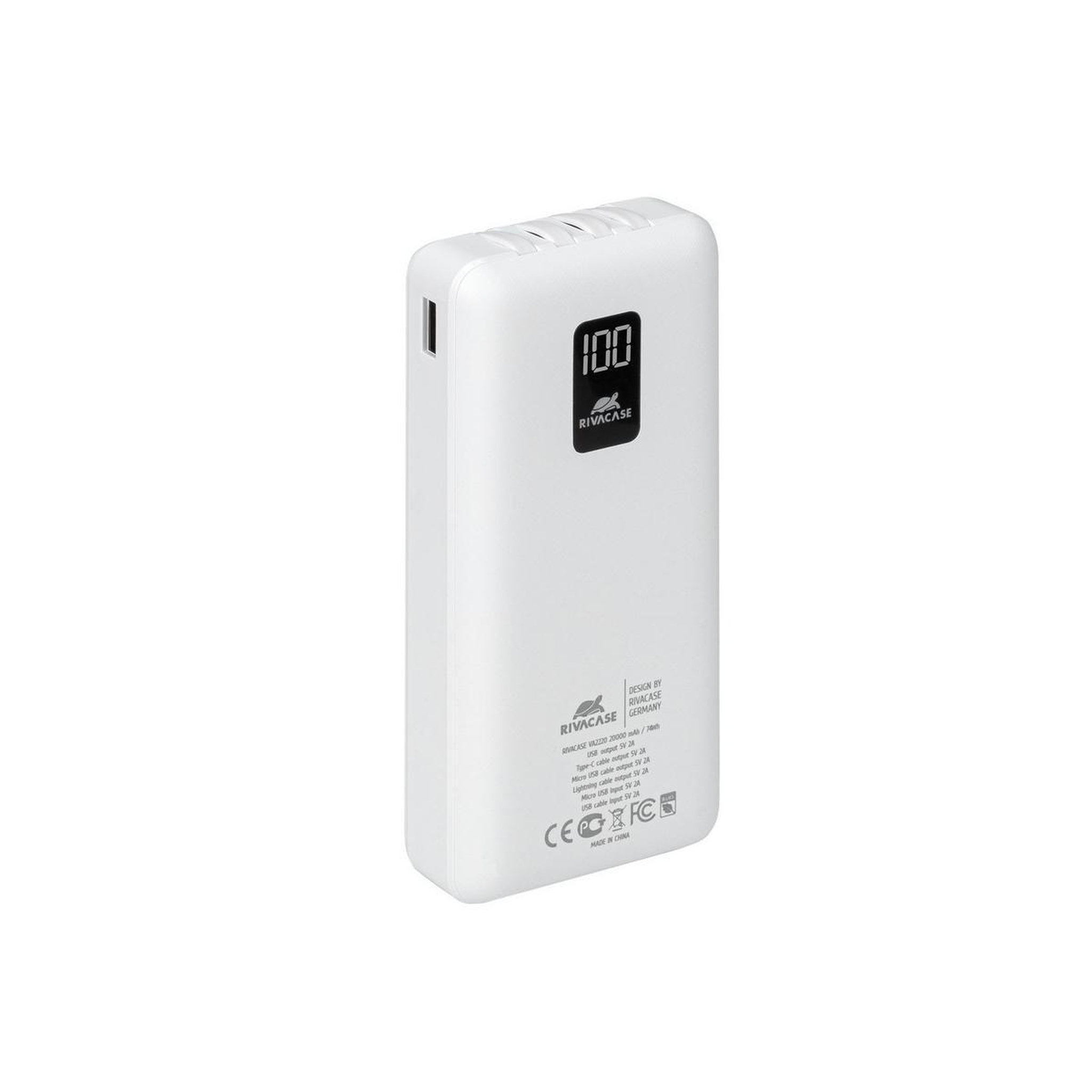 Voir la diapositive 2 : RIVACASE Rivacase VA2220 banque d'alimentation électrique Lithium Polymère (LiPo) 20000 mAh Blanc