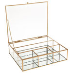 ATMOSPHERA Boite à bijoux vitré à 4 compartiments - Dorée