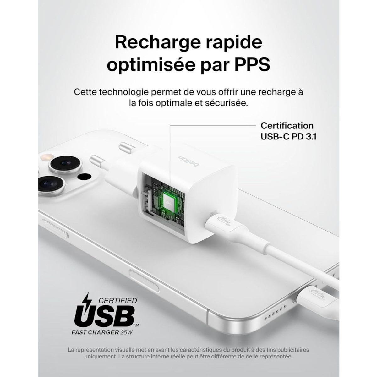 Belkin Chargeur 25W USB-C Blanc