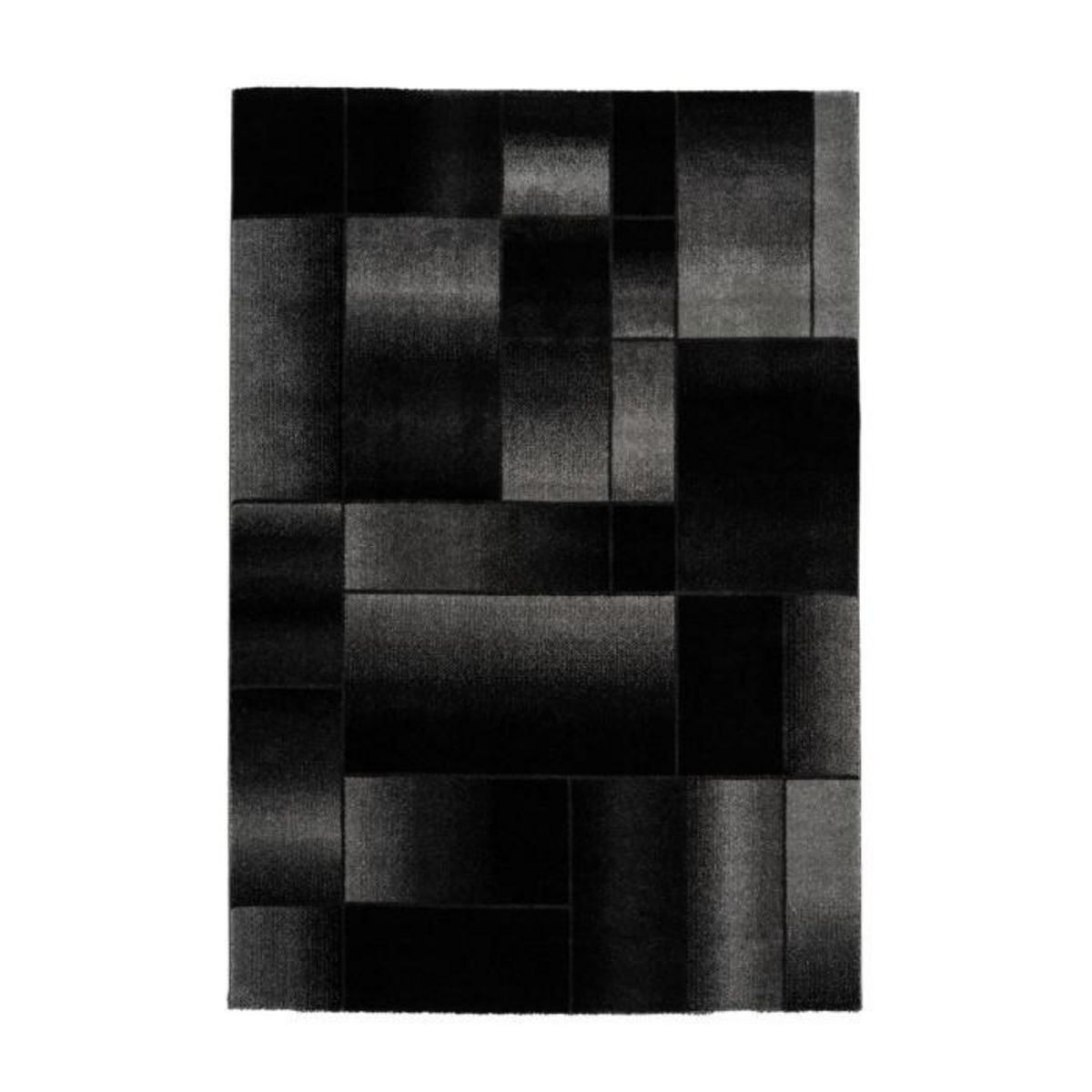 Paris Prix Tapis Tissé à Poils Courts  Broadway III  Noir & Gris