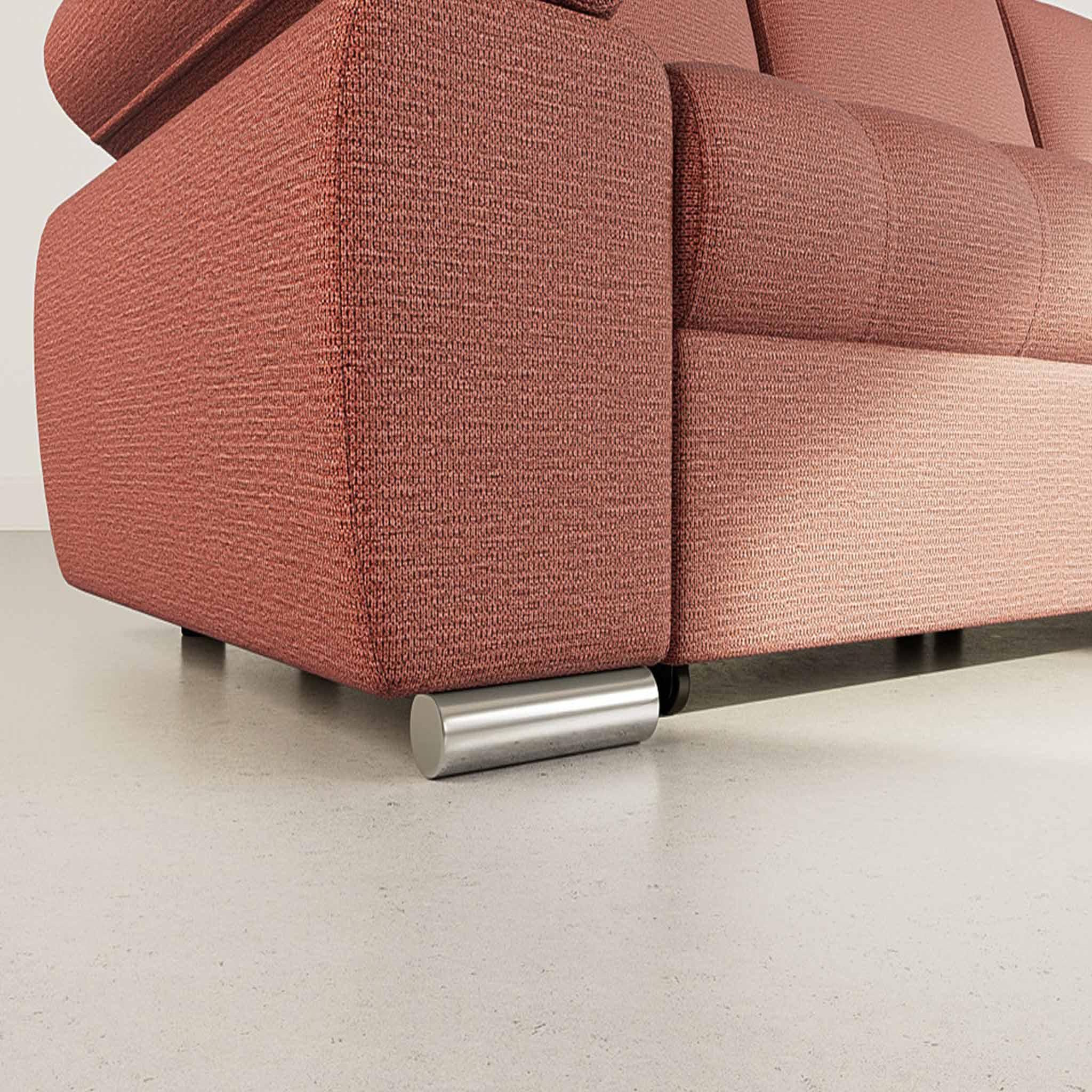 Voir la diapositive 4 : BEST MOBILIER Bianca - canapé d'angle droit 4 places convertible avec coffre en tissu texturé