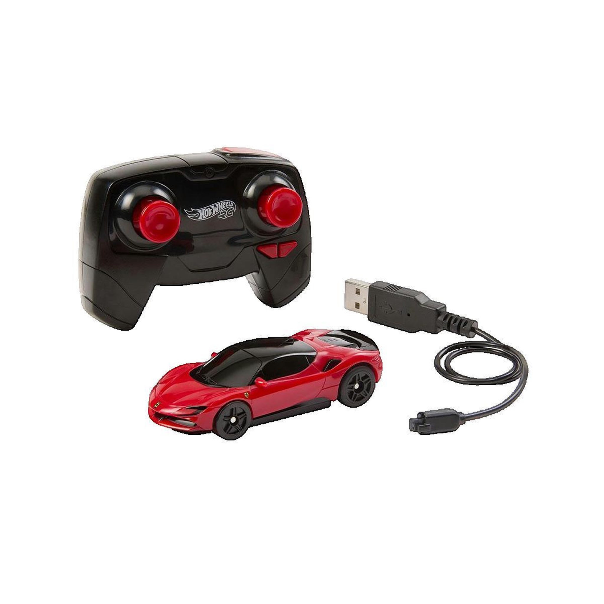 Hot Wheels Voiture radiocommandée Mattel Hot Wheels Ferrari SF90 Stradale Assetto Fiorano rouge
