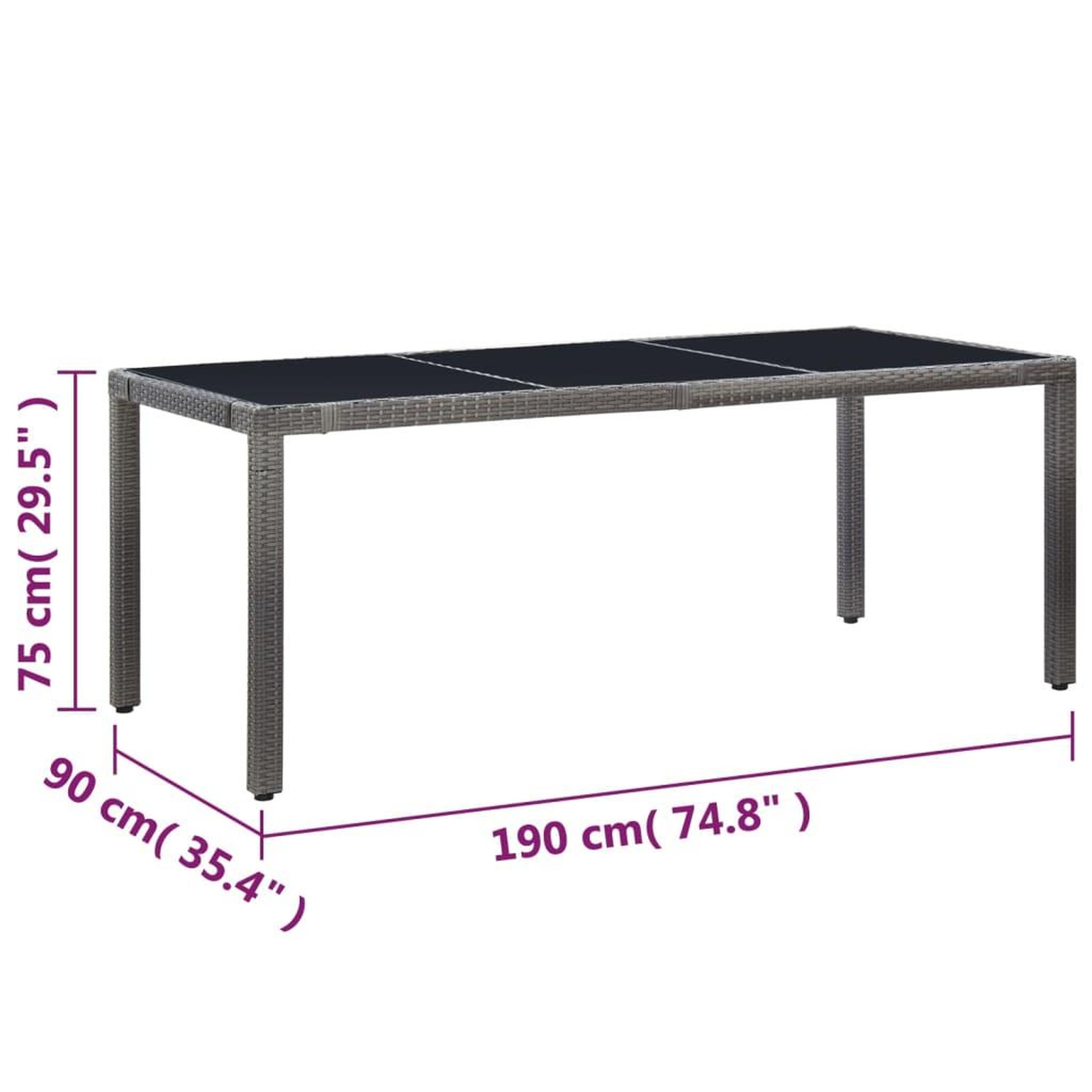 Voir la diapositive 6 : VIDAXL Ensemble a manger d'exterieur 9 pcs Resine tressee Gris