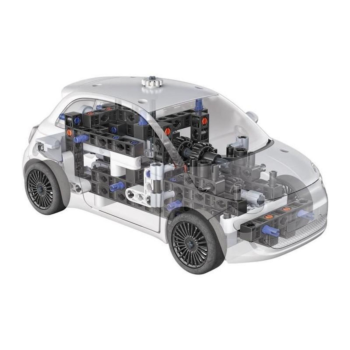 NEW BORN BABY Clementoni - Coffret de construction Fiat 500 électrique - Application dispoonible - Fabriqué en Italie