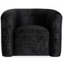 Voir la diapositive 3 : Paris Prix Fauteuil Design Bouclette  Elisa  95cm Noir