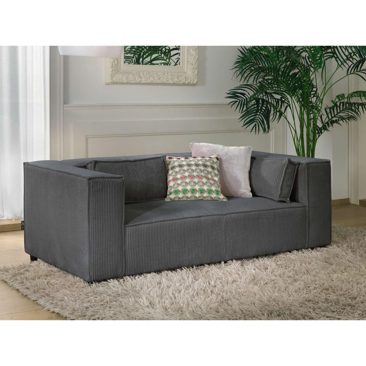 LISA DESIGN Stella - canapé fixe 2 places - en velours côtelé - style contemporain