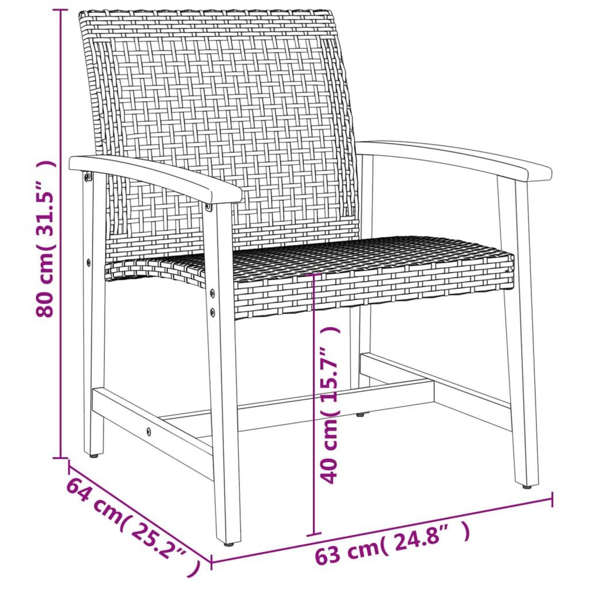 Voir la diapositive 6 : VIDAXL Ensemble de bistro 3 pcs beige resine tressee et bois d'acacia