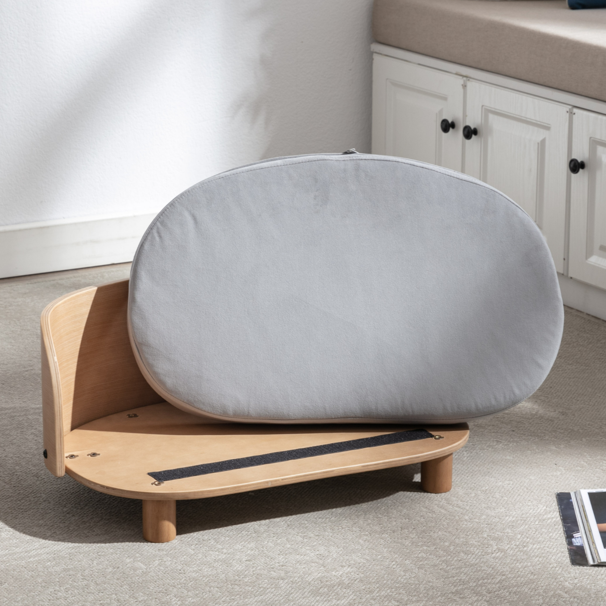 Voir la diapositive 6 : SWEEEK Panier pour chien et chat, lit pour animaux de compagnie, en bois