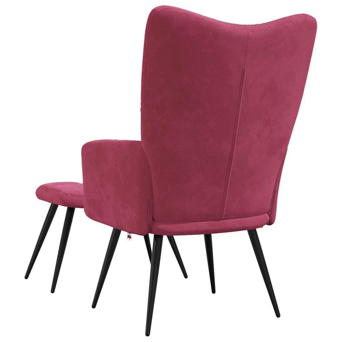 VIDAXL Chaise de relaxation avec tabouret Rouge bordeaux Velours